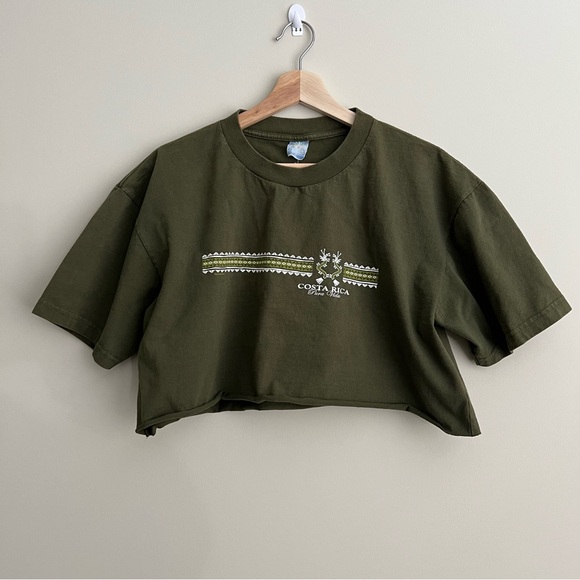 Vintage Oversized Cropped Costa Rica Pura Vida Crew Neck Tee - Picture 1 of 8
